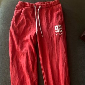 Red sweat pant, with NYC print
